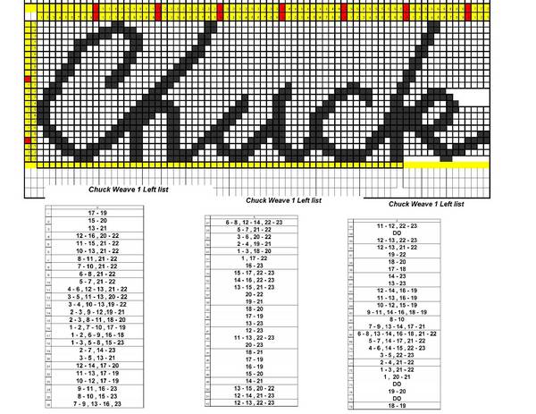 "Chuck" weave pattern & left list