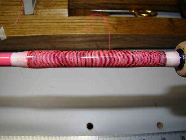 Pink Tiger Wrap over white glow in the dark thread