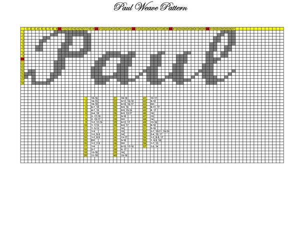 Name Weave Pattern "Paul"