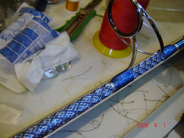 Blue with trimar white and silver