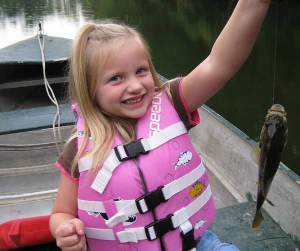 G-daughter first time boat fishing