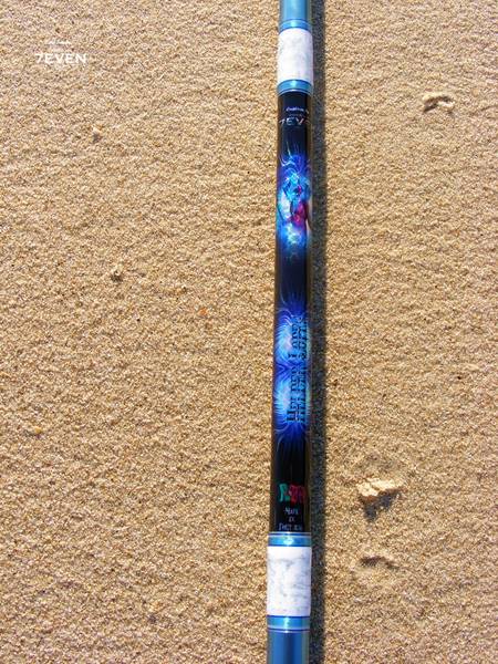 Surfcasting rod - 4,50m - white and silver marble - graphic