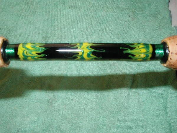 marbled yellow and green metal flake