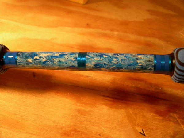 close up of blue rod