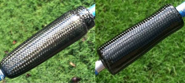 Carbon Fiber Split Grips with Green Gold Pigment