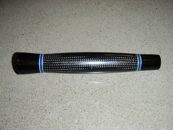 Carbon fiber with ebony ends and aluminum/blue acrylic accents