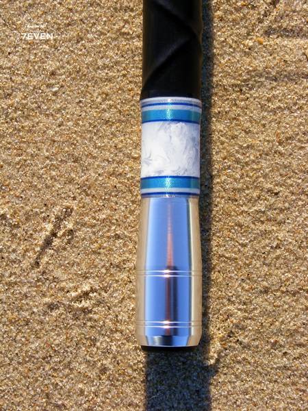 Surfcasting rod - 4,50m - white and silver marble - butt