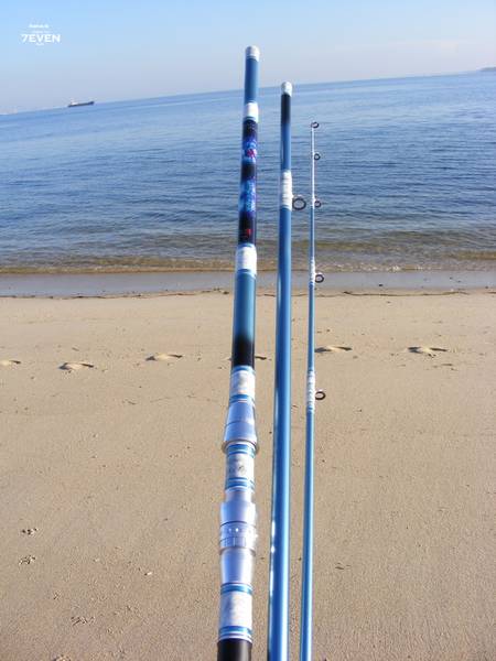 Surfcasting rod - 4,50m - white and silver marble