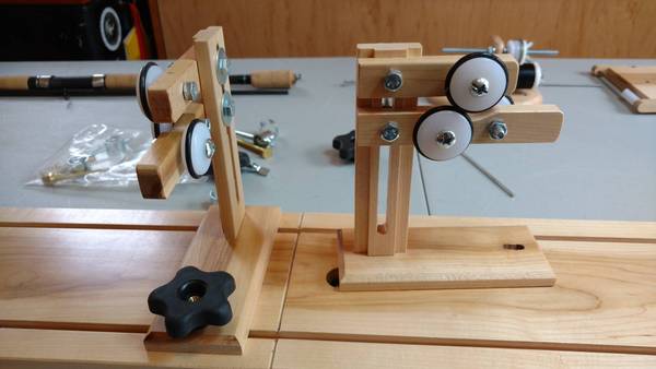 Roller stand for portable lathe