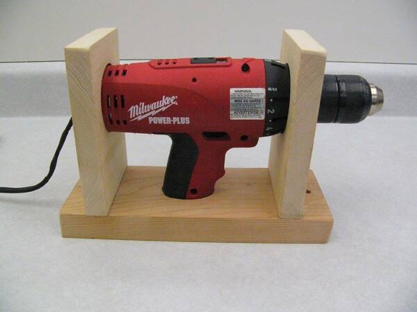 cordless drill motor stand for lathe use with a power supply