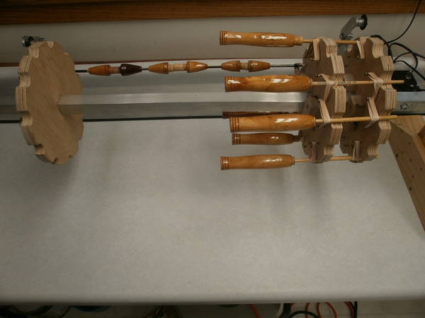 Wood handles  drying after coating with guide finish