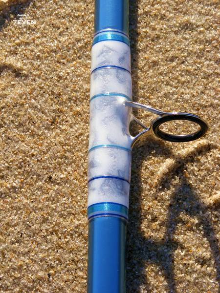 Surfcasting rod - 4,50m - white and silver marble - guide