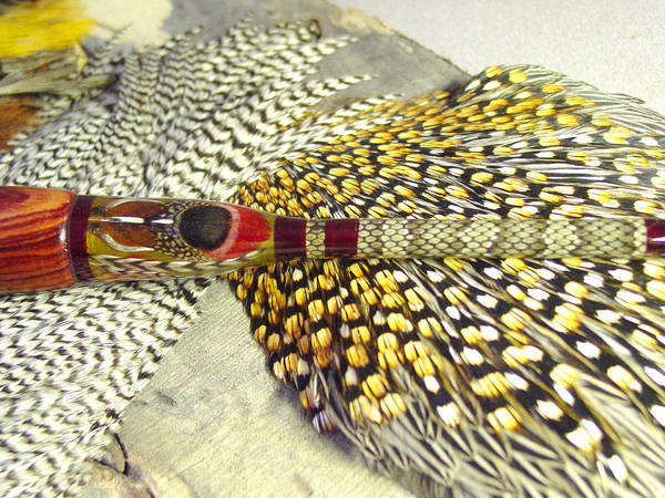 Feather inlay with snakeskin