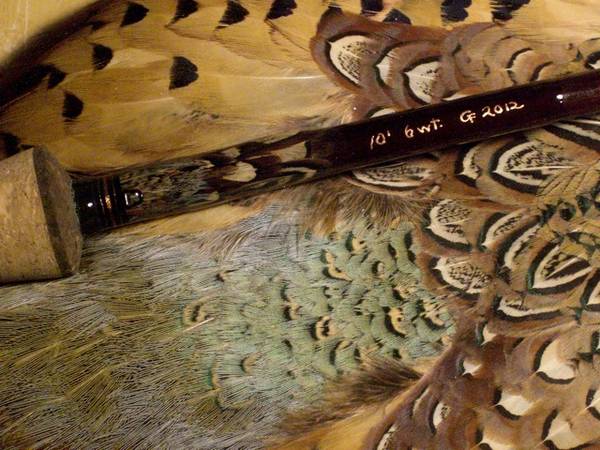 Pheasant feather inlay